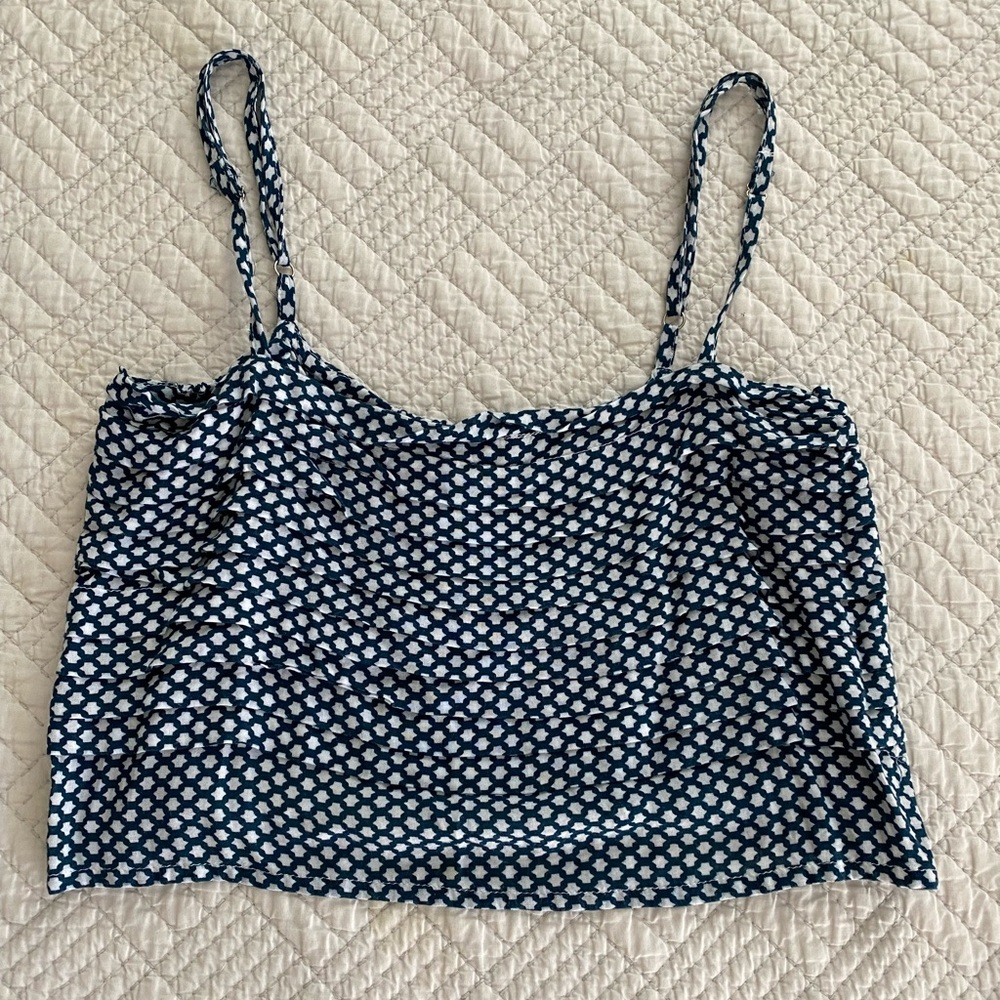 Valija Gitana Navy and White Polka Dot Women's Top